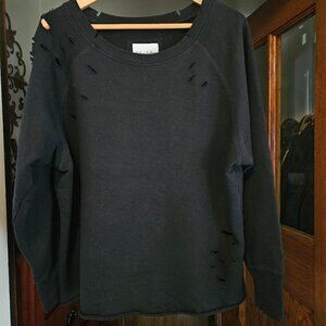 Chelsea DeBoer by Lily & Lottie - Women's Distressed Crew Neck Sweatshirt - Med